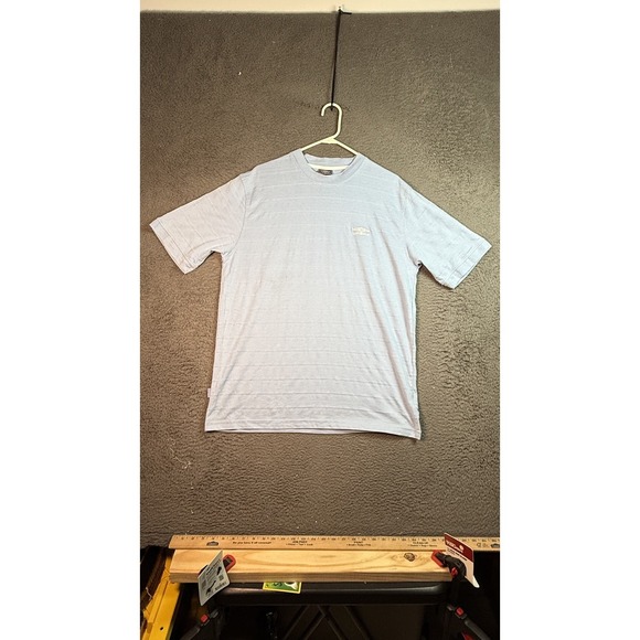 Umbro Shirt Mens XL Light Blue‎ Textured Stripe Athletic Soccer Tee Logo Top - Picture 1 of 9